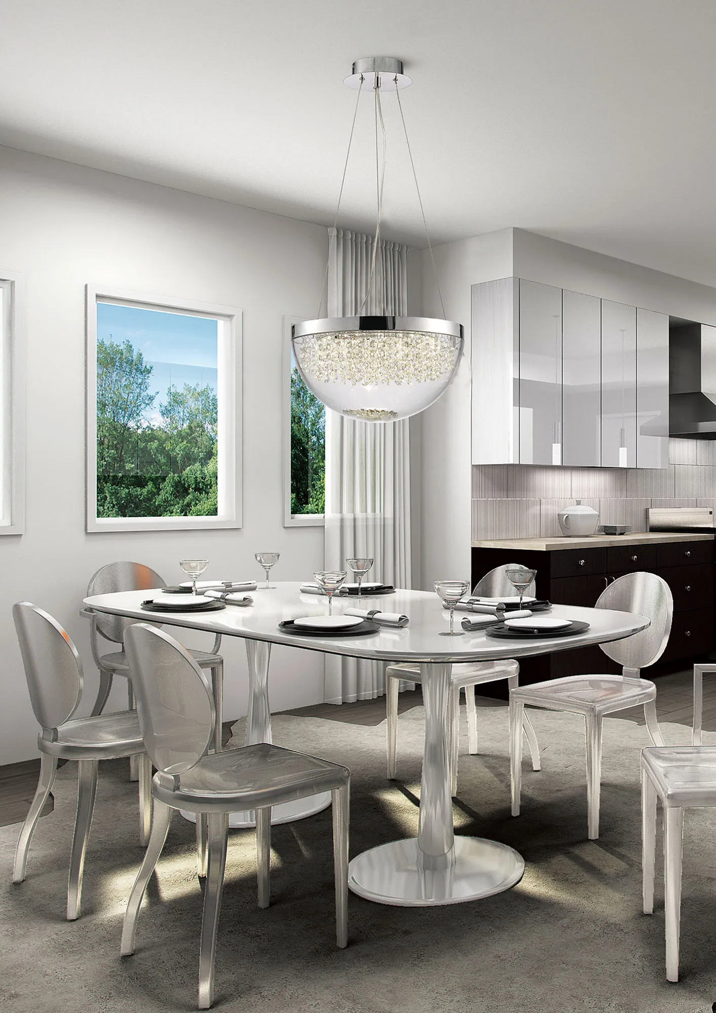 Harper Crystal Ceiling Lights Diyas Flush Crystal Fittings